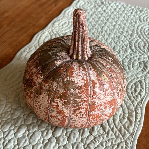 Set of Two Decorative Clay Pumpkins - Picture 2 of 8